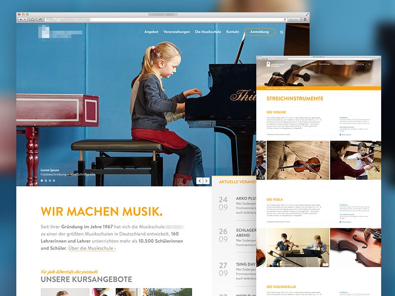 Website for municipal music school